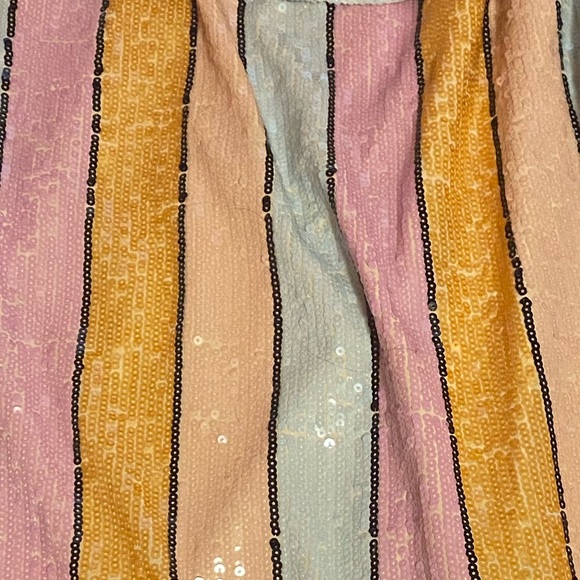 COPY - Gianni Bini | Alston Stripe Sequin Dress NWT size 6, 10 orange pink - Picture 11 of 11